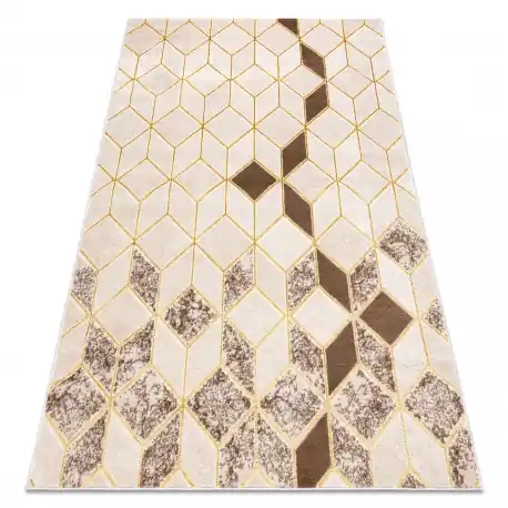 Tappeto MEFE moderno B400 Cubo, geometrico 3D - Structural due livelli di pile crema / beige
