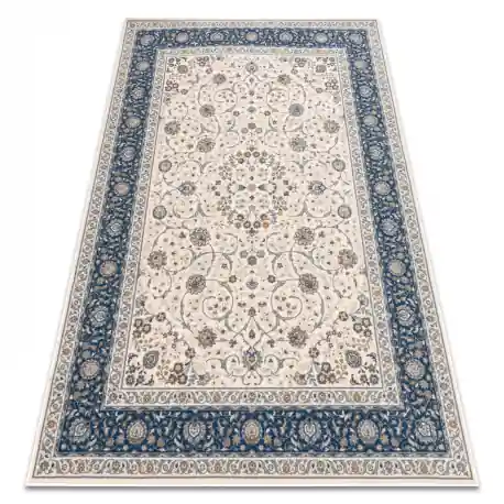 Tappeto in lana NAIN Ornamento, telaio, 7179/51613 beige / blu