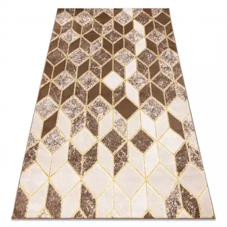 Tappeto MEFE moderno B400 Cubo, geometrico 3D - Structural due livelli di pile beige scuro