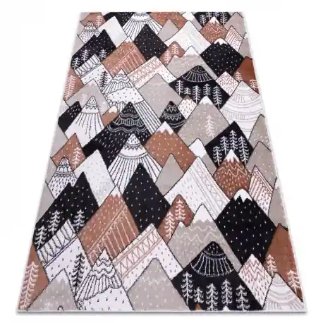 Tappeto FUN Tops per bambini montagne, crema