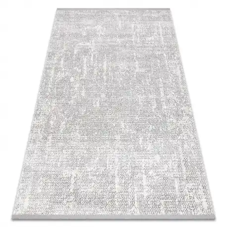 Tappeto TULS strutturale, frange 51325 melange avorio / grigio