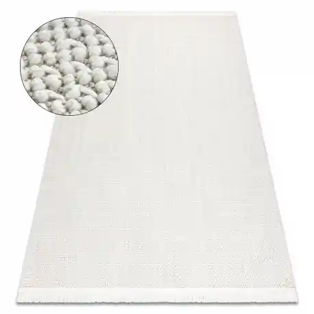 Tappeto NANO FH93A Un colore, loop, tessuto piatto bianco