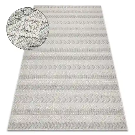 Tappeto JERSEY 19243 grigio - Spina di pesce strutturali, loop BOHO
