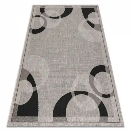 TAPPETO DI SPAGO SIZAL FLOORLUX 20078 argento / nero