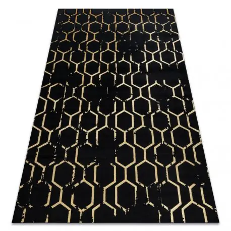 Tappeto GLOSS moderno 407C 86 elegante, glamour, art deco nero / oro