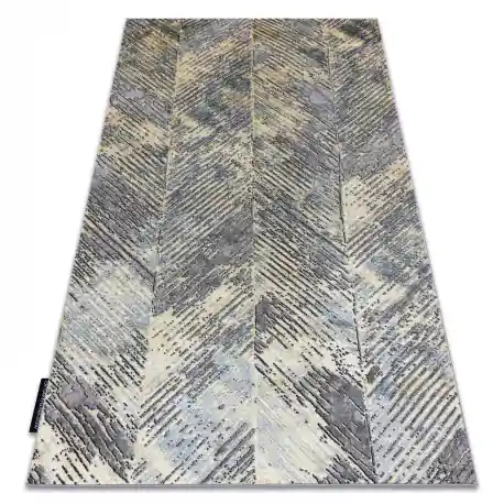 Tappeto DE LUXE moderno 2087 Spina di pesce vintage - Structural oro / grigio
