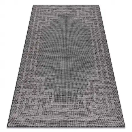 Tappeto SIZAL PATIO 3071 Greco telaio tessuto piatto - nero