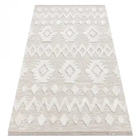 Tappeto ECO SIZAL MOROC 22319 rombi boho franges - strutturale beige / crema
