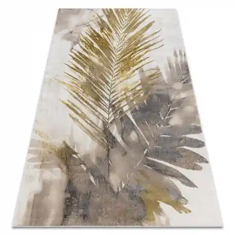 BLISS Z216AZ137 tappeto crema / oro - Foglie di palma, moderno, strutturale