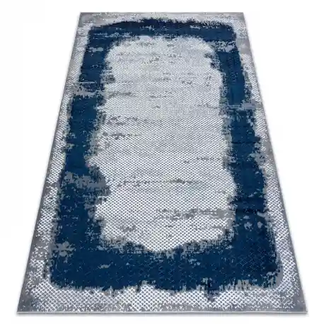 Tappeto CORE A004 Frame, ombreggiato - strutturale, due livelli di pile, blu / grigio
