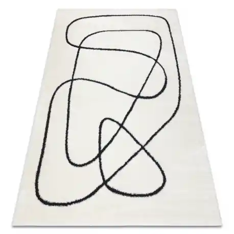Tappeto moderno MODE 8377 astrazione crema / nero