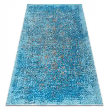 Tappeto in lana ANTIGUA 518 75 JQ500 OSTA - Astrazione tessitura piatta blu