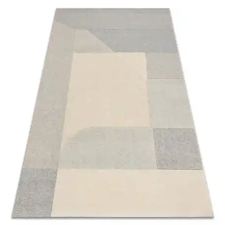 FLUX 461.12.AE120 tappeto in lana OSTA - Geometrico, strutturale, loft crema / grigio