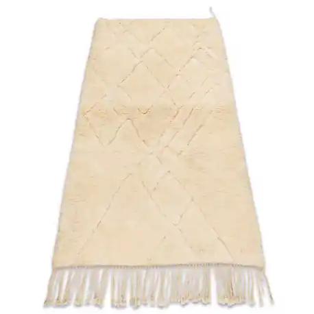Tappeto BERBERO MR4365 Beni Mrirt tessuto a mano dal Marocco, Rombi - beige