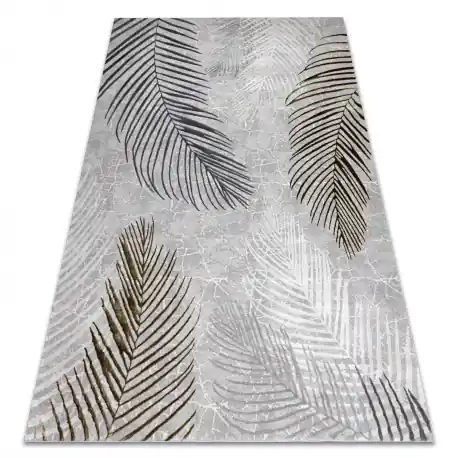 Tappeto ALLURE 8752 Foglie di palma - Strutturale, elegante, glamour grigio / oro