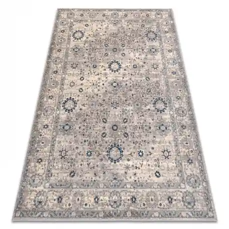 Tappeto in lana NAIN Ornamento, telaio, 7586/51635 beige / blu