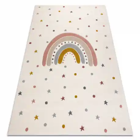 Tapis KIDDO 5151 bianca / grigio chiaro, arcobaleno, stelle pour enfants, sensoriel