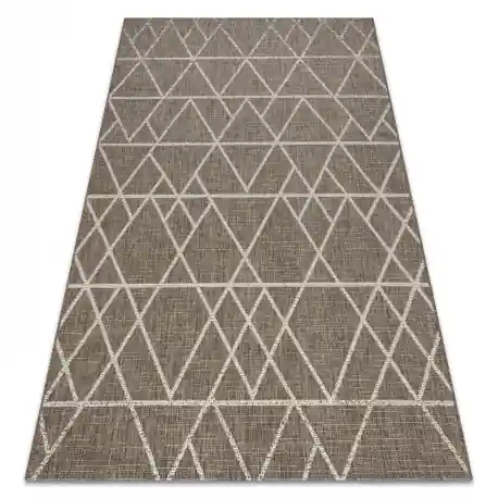 TAPPETO DI SPAGO SIZAL FLOORLUX 20508 taupe / champagne TRIANGOLI