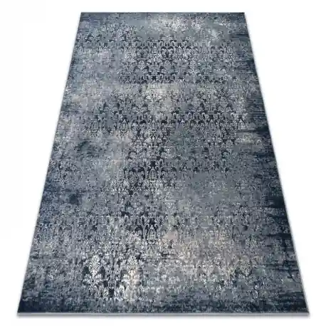 Tappeto in lana NAIN Ornamento vintage 7010/51644 blu scuro / beige