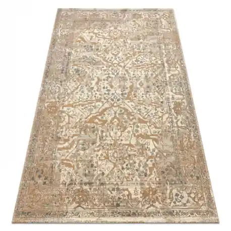 Tappeto in lana SOHO 477.04.LA113 OSTA Ornamento, cornice naturale beige / marrone