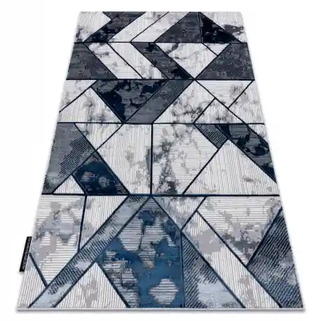 Tappeto DE LUXE moderno 632 Geometrico - Structural crema / blu scuro