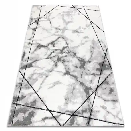 Tappeto moderno COZY Lina, geometrico, Marmo - Structural due livelli di pile grigio