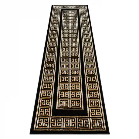 Tappeto, passatoia ALLURE 1968 Chiave greca, telaio - Strutturale, elegante, glamour nero / oro
