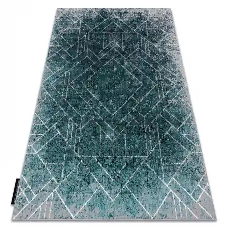 Tappeto DE LUXE moderno 626 geometrico, quadri - Structural grigio / verde
