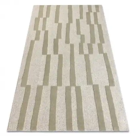 FLUX 461.109.SA401 tappeto in lana OSTA - Geometrico, strutturale, loft grigio / verde