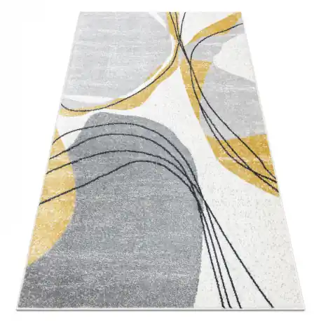 Tappeto FUSION 5868 bianca / giallo - Linee, moderno, astratto