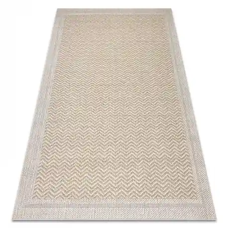 Tappeto ORIGI 3739 crema / beige - Telaio, spina di pesce cordoncino in SISAL a tessitura piatta