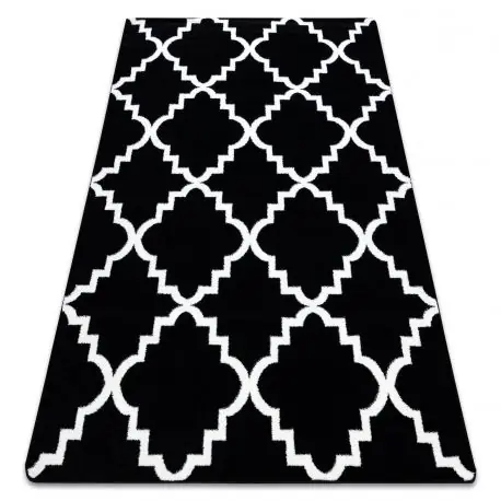 Tappeto SKETCH - F343 nero/crema marocco trifoglio trellis
