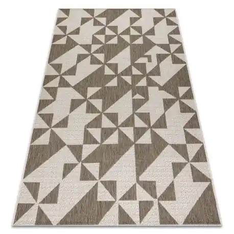TAPPETO DI SPAGO SIZAL FLOORLUX 20489 champagne / taupe TRIANGOLI