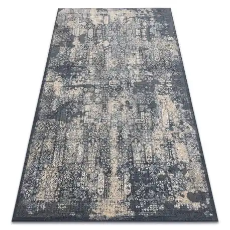 Tappeto in lana NAIN Rosone vintage 7591/50911 blu scuro / beige