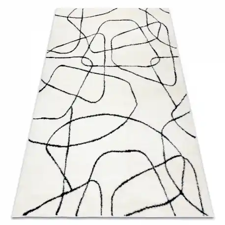 Tappeto moderno MODE 8522 astrazione crema / nero