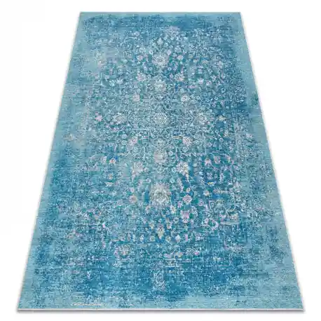 Tappeto in lana ANTIGUA 518 75 JS500 OSTA - Ornamento tessitura piatta blu