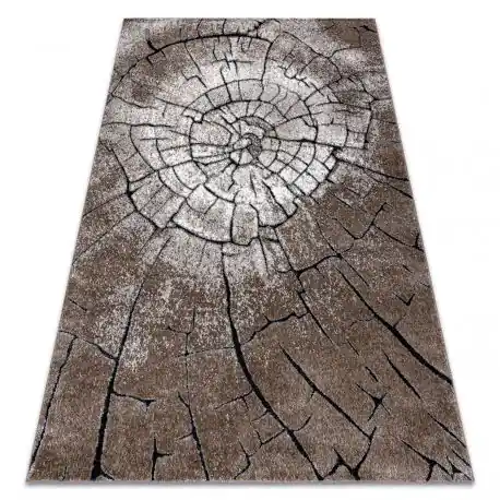 Tappeto moderno COZY 8875 Wood, tronco d'albero - Structural due livelli di pile maro