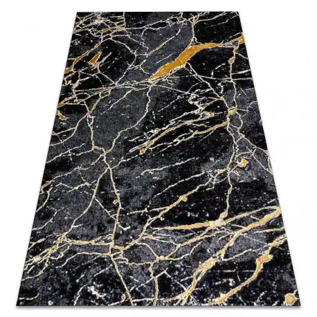 Tappeto GLOSS moderno 529A 82 Marmo, calcolo elegante, glamour nero / grigio