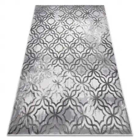 Tappeto NOBLE moderno 1532 45 Vintage, traliccio marocchino - Structural due livelli di pile grigio