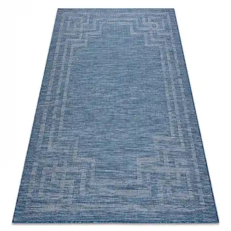 Tappeto SIZAL PATIO 3071 greco tessuto piatto blu scuro / beige