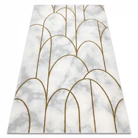 Tappeto EMERALD esclusivo 1016 glamour, elegante art deco, Marmo crema / oro