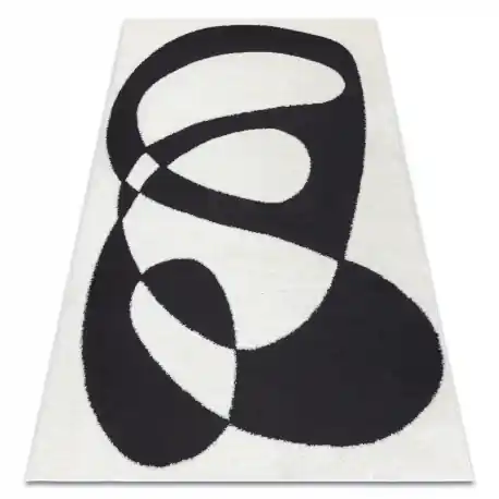 Tappeto moderno MODE 8531 astrazione crema / nero