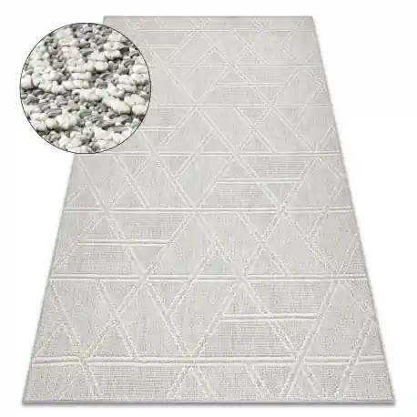 Tappeto JERSEY 19241 grigio - Rombi, geometrico strutturali, loop BOHO