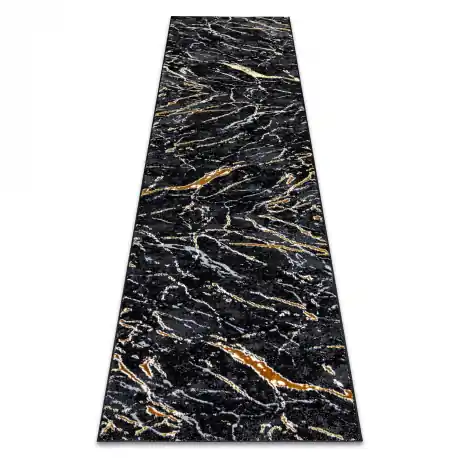 Tappeto, passatoia ALLURE 1963 Marmo - Strutturale, elegante, glamour nero / oro