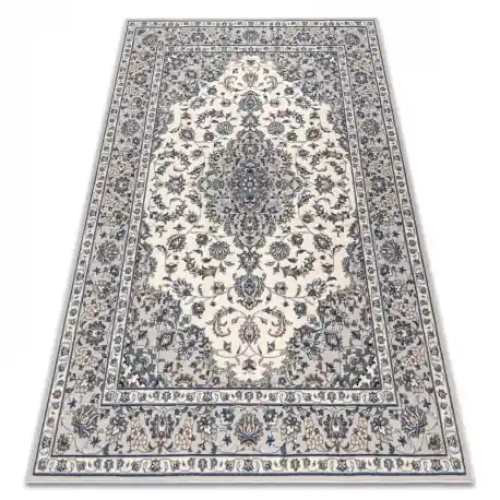 Tappeto in lana NAIN Telaio ornamento 7335/51935 beige / blu scuro