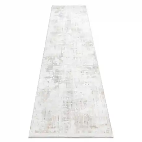 Tappeto, passatoia moderno DUKE 51374 panna - Vintage strutturata, molto morbida, frange