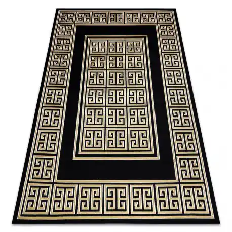Tappeto GLOSS moderno 6776 86 elegante, telaio, greco nero / oro