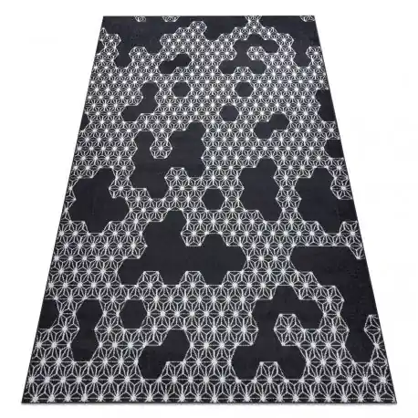 Tappeto HEOS 78547 anthracite / crema ESAGONO, PUZZLE