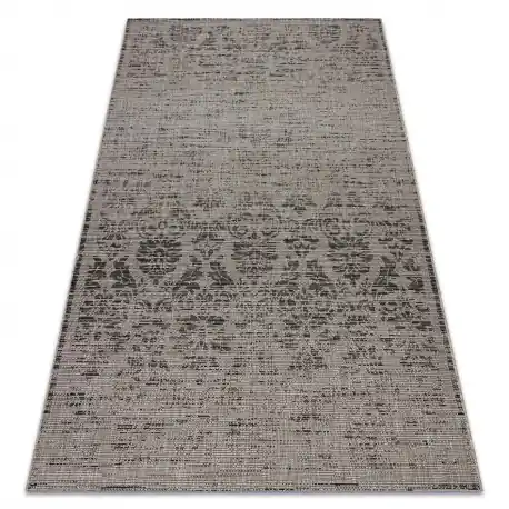 TAPPETO DI SPAGO SIZAL FLOORLUX 20211 argento / NERO