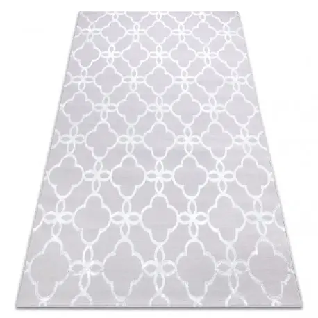 Tappeto MEFE moderno 8504 Traliccio, fiori - Structural due livelli di pile grigio / bianca